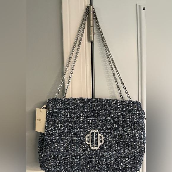 Maje Tweed Clover Shoulder Bag - Picture 4 of 5